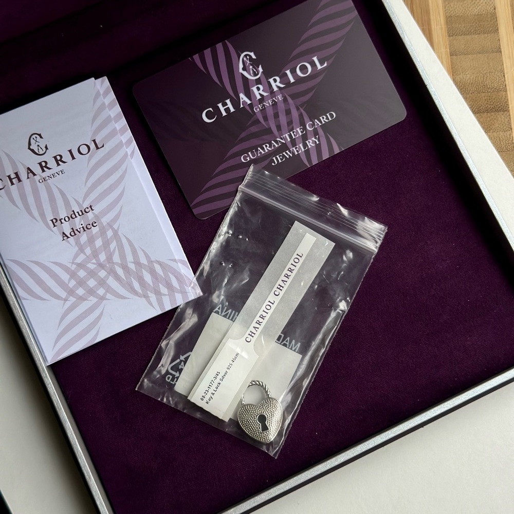 Charriol Silver Heart Lock Pendant and Box - Picture 5 of 7